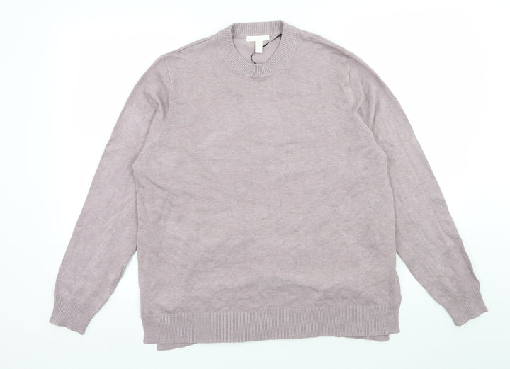 H&M Womens Purple  Knit Pullover Jumper Size L