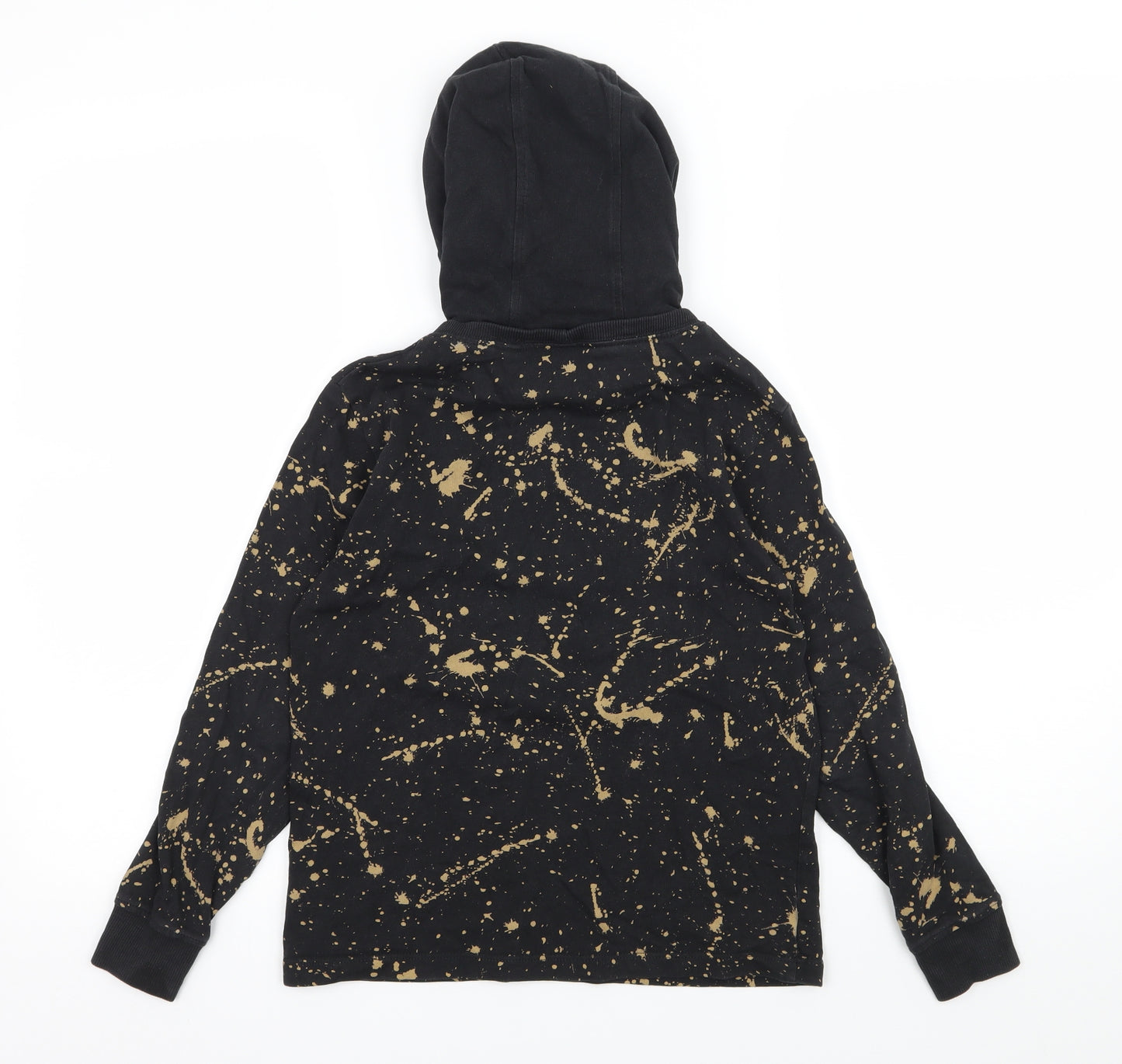NEXT Boys Black  Jersey Pullover Hoodie Size 9 Years  - Bleached