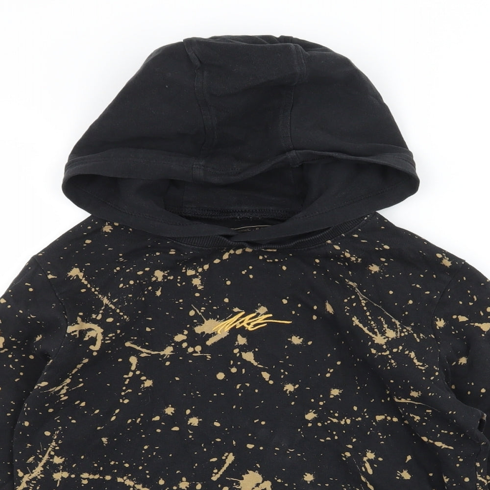 NEXT Boys Black  Jersey Pullover Hoodie Size 9 Years  - Bleached