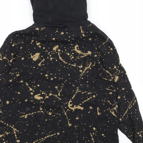 NEXT Boys Black  Jersey Pullover Hoodie Size 9 Years  - Bleached
