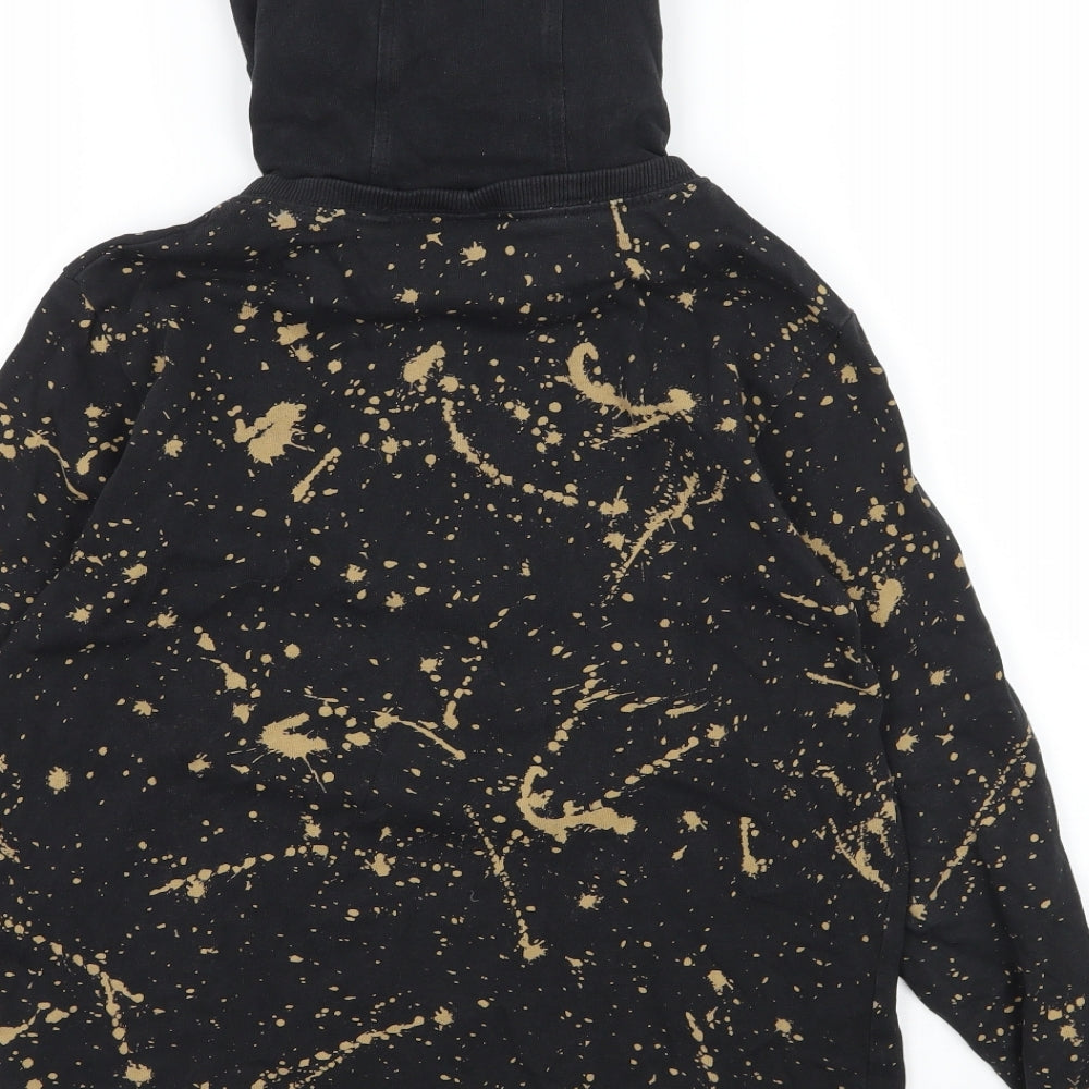 NEXT Boys Black  Jersey Pullover Hoodie Size 9 Years  - Bleached