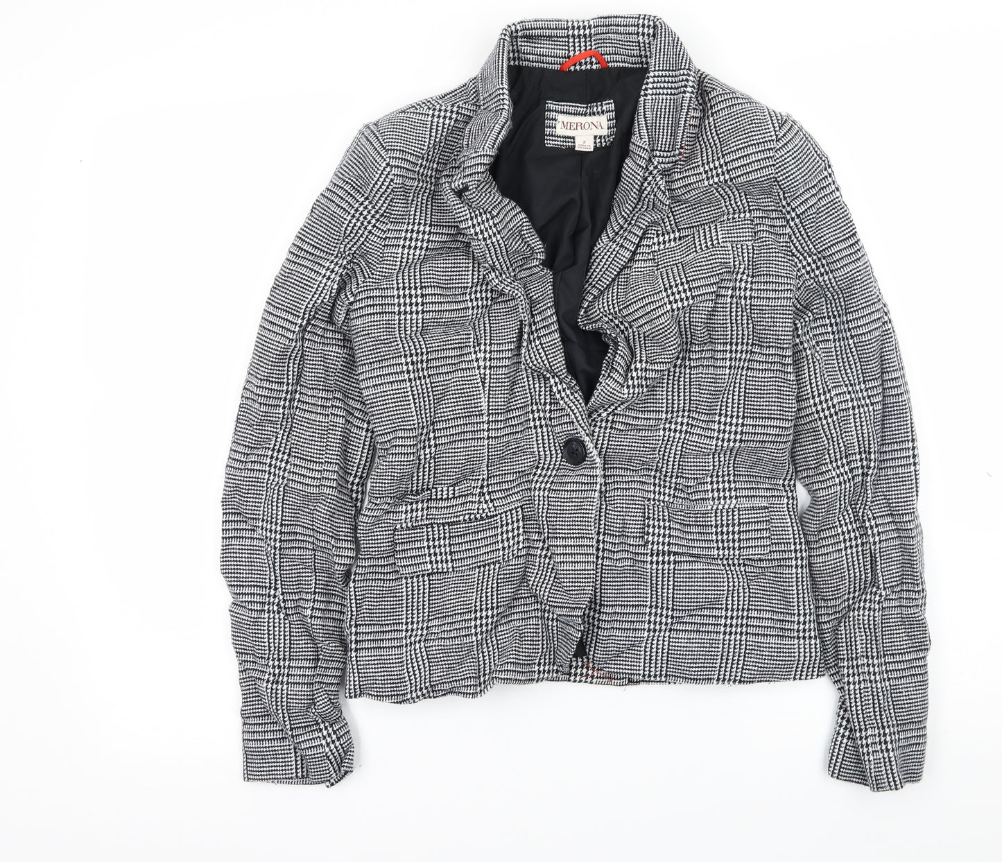 Merona Womens Black Houndstooth  Jacket Blazer Size S