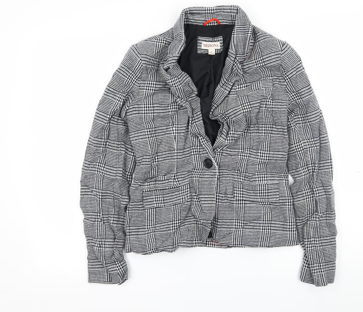 Merona Womens Black Houndstooth  Jacket Blazer Size S