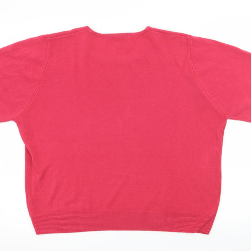 Marks and Spencer Womens Pink  Knit Basic T-Shirt Size 22