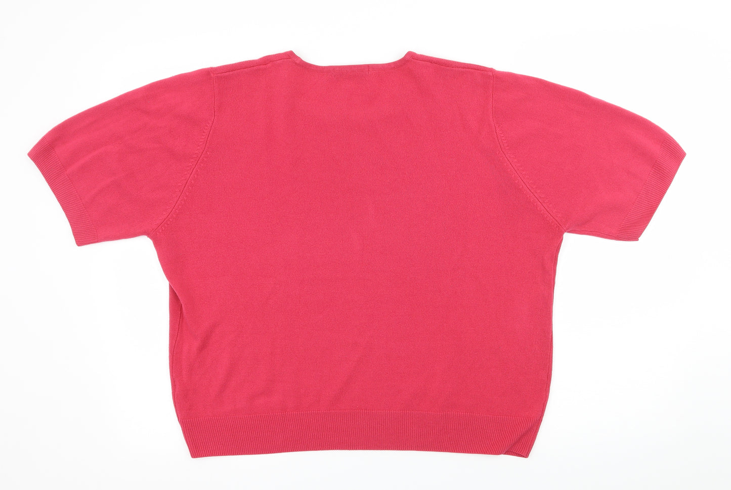 Marks and Spencer Womens Pink  Knit Basic T-Shirt Size 22