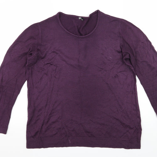 Prewor Womens Purple  Knit Pullover Jumper Size 12
