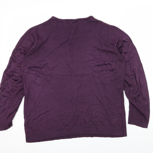 Prewor Womens Purple  Knit Pullover Jumper Size 12