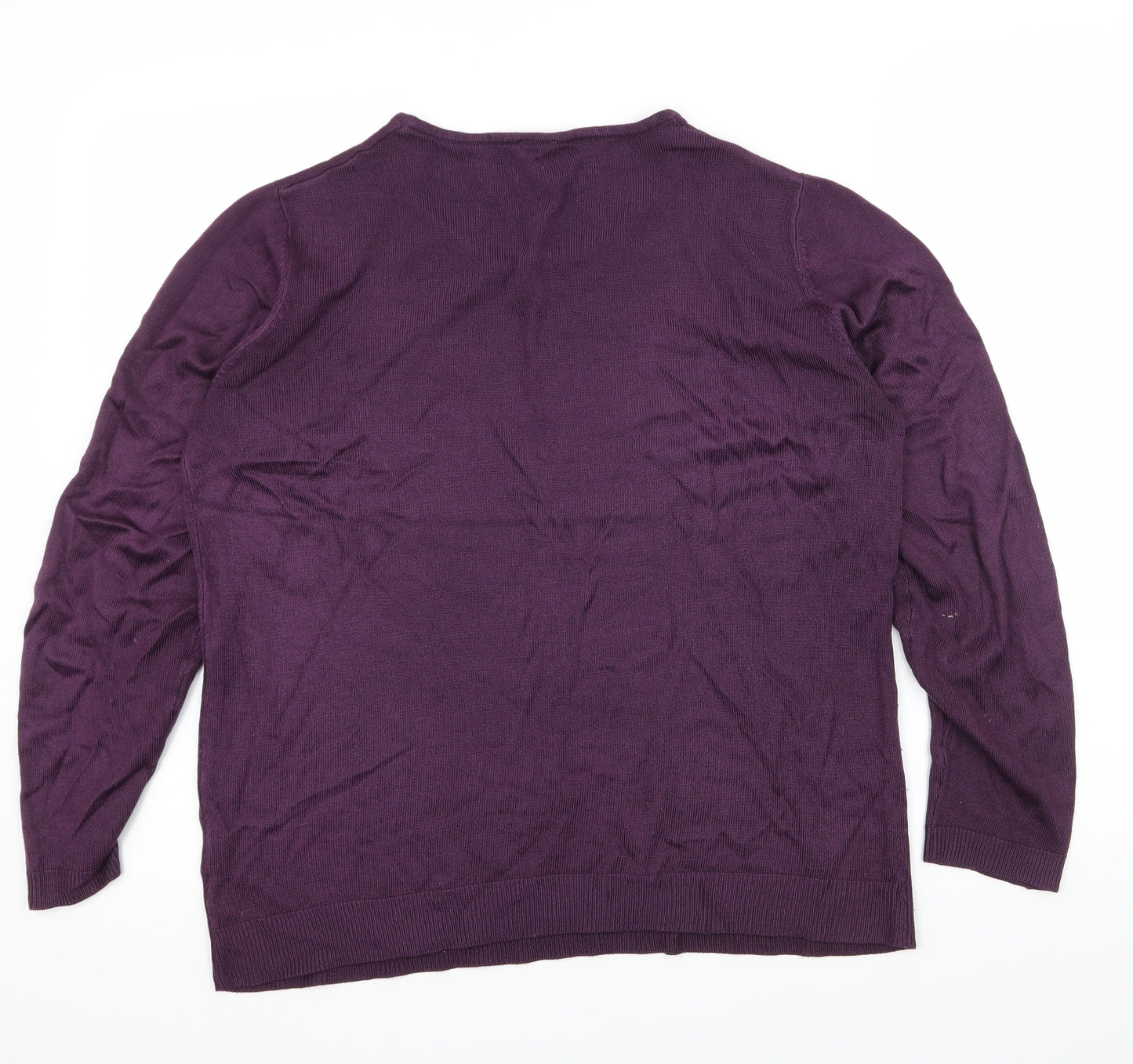 Prewor Womens Purple  Knit Pullover Jumper Size 12