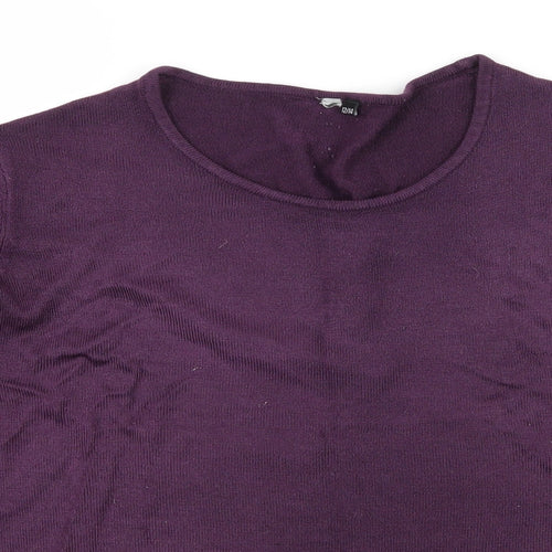 Prewor Womens Purple  Knit Pullover Jumper Size 12