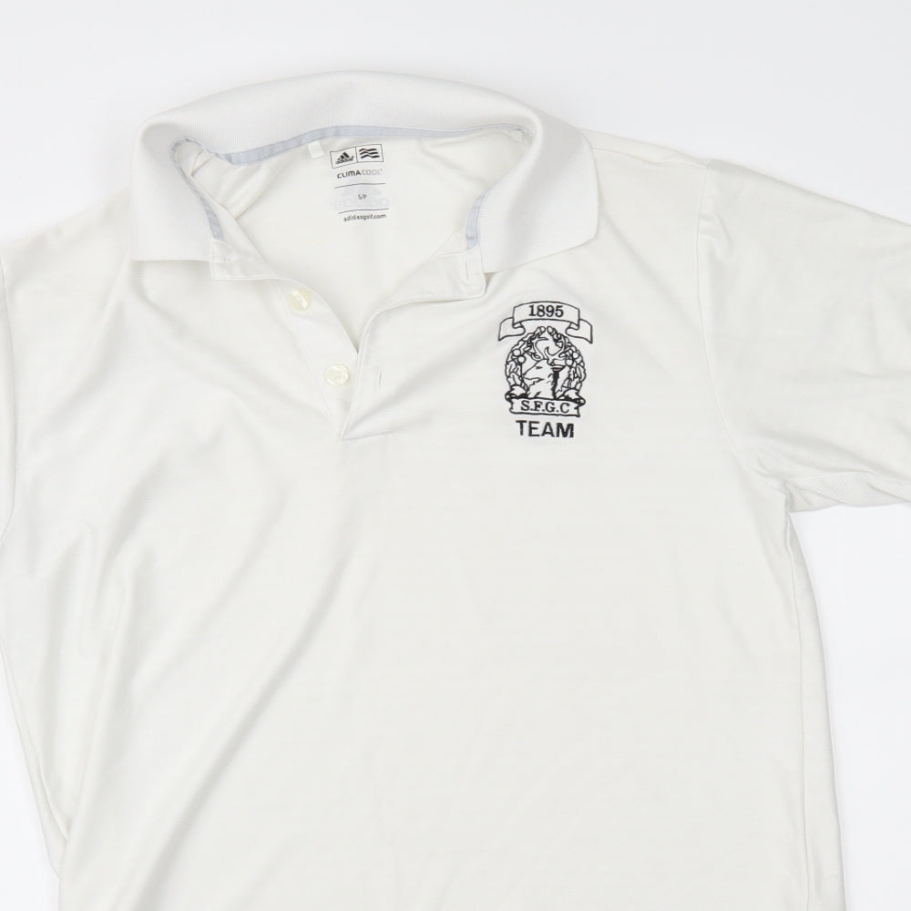 adidas Mens White    Polo Size S