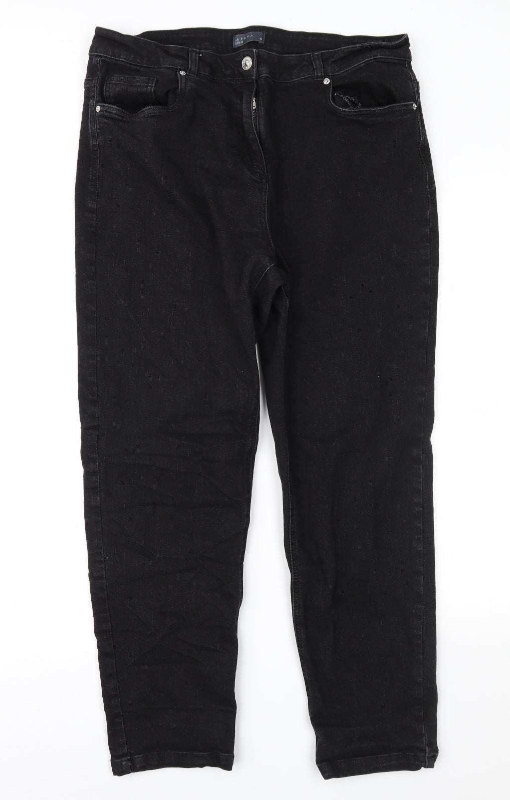 Papaya Womens Black  Denim Straight Jeans Size 16 L28 in