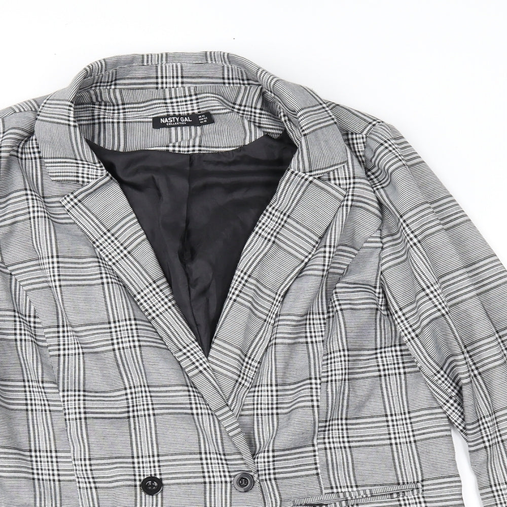 Nasty Gal Womens Black Check  Jacket  Size 14