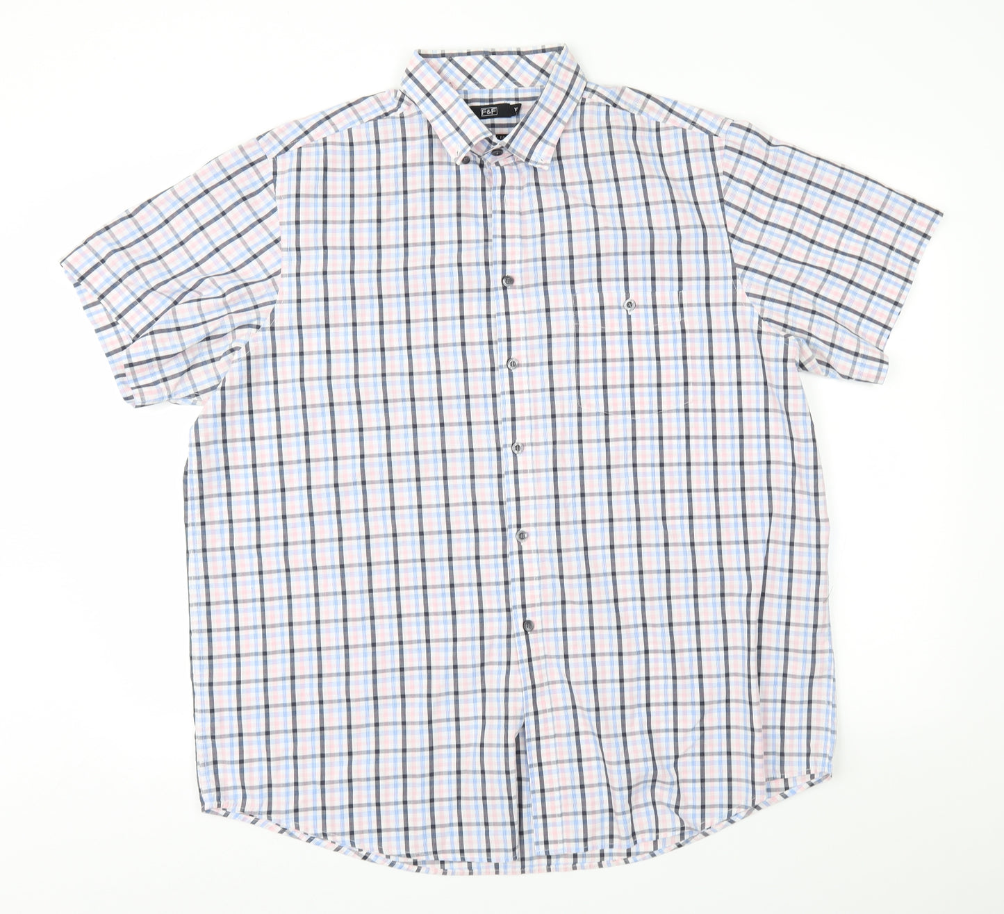 F&F Mens Multicoloured Check   Button-Up Size XL