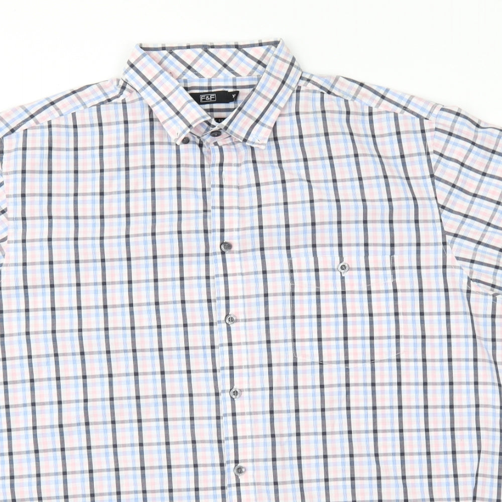 F&F Mens Multicoloured Check   Button-Up Size XL