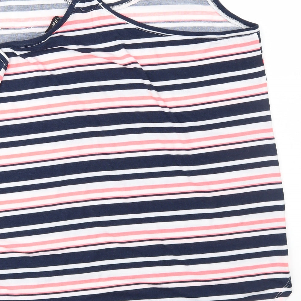 F&F Womens Blue Striped  Basic Tank Size 18