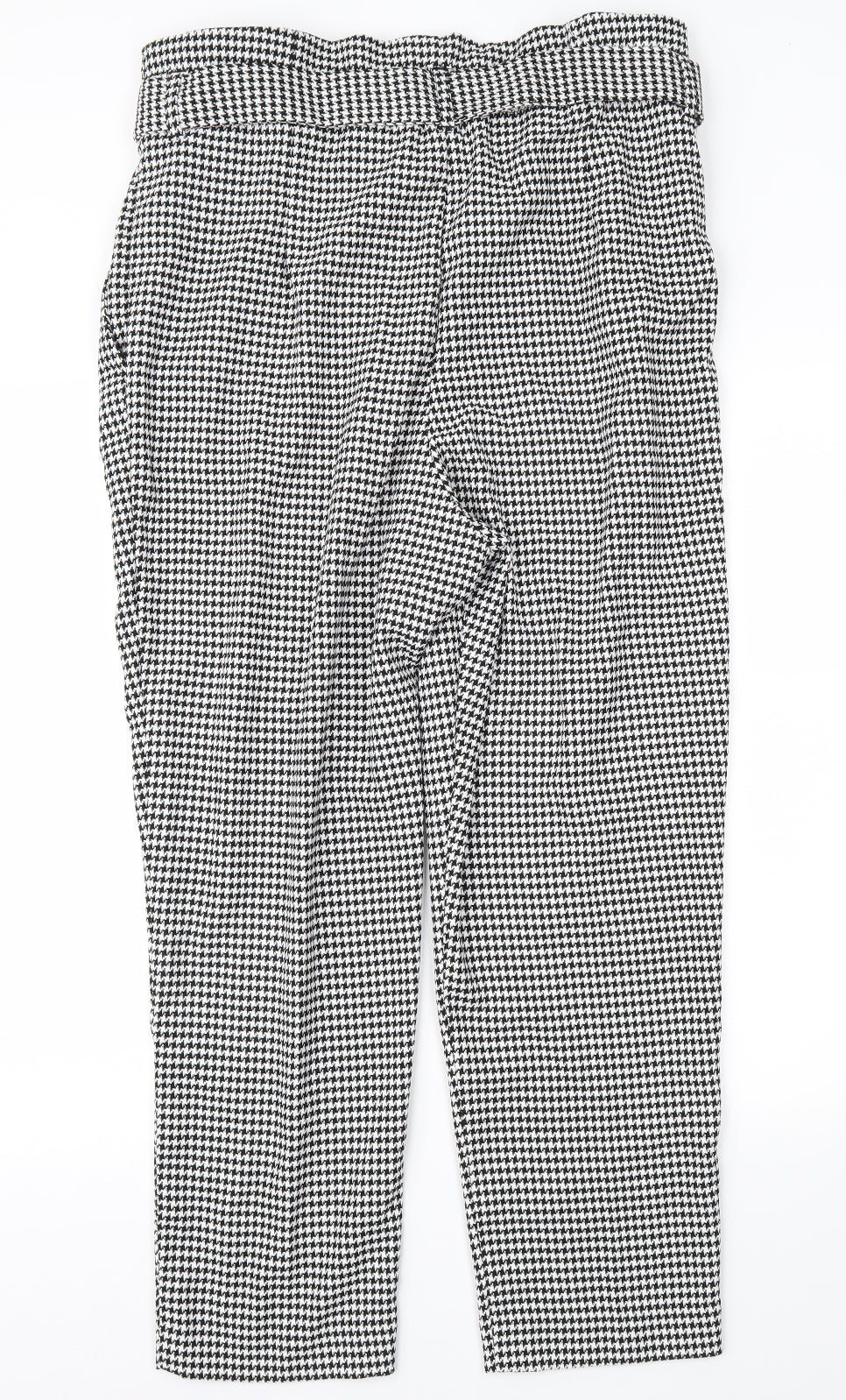 H&M Womens Black Houndstooth  Trousers  Size 18 L27 in
