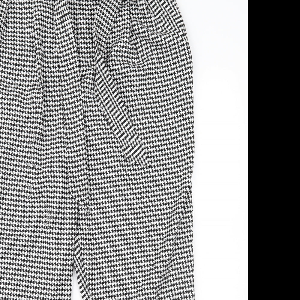 H&M Womens Black Houndstooth  Trousers  Size 18 L27 in