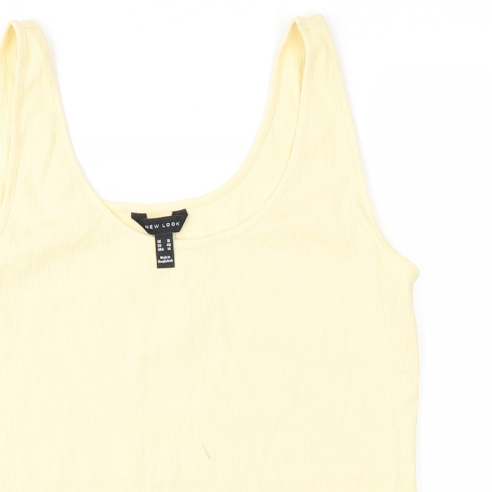 New Look Womens Yellow   Basic Tank Size 18