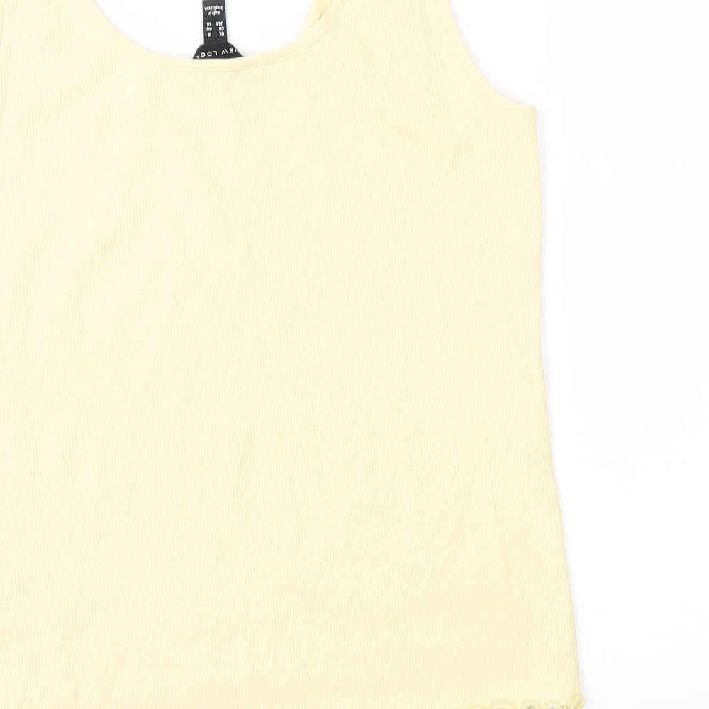 New Look Womens Yellow   Basic Tank Size 18