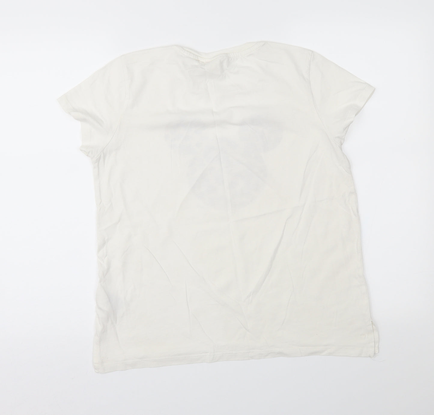 H&M Womens Ivory   Basic T-Shirt Size S