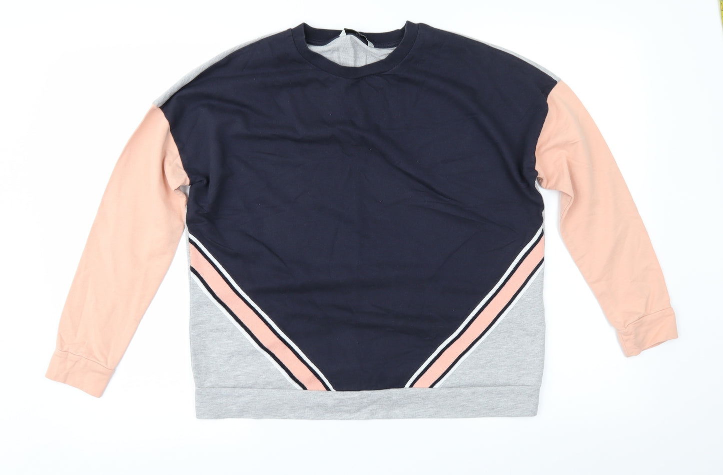 TU Womens Grey Geometric  Pullover Sweatshirt Size 12