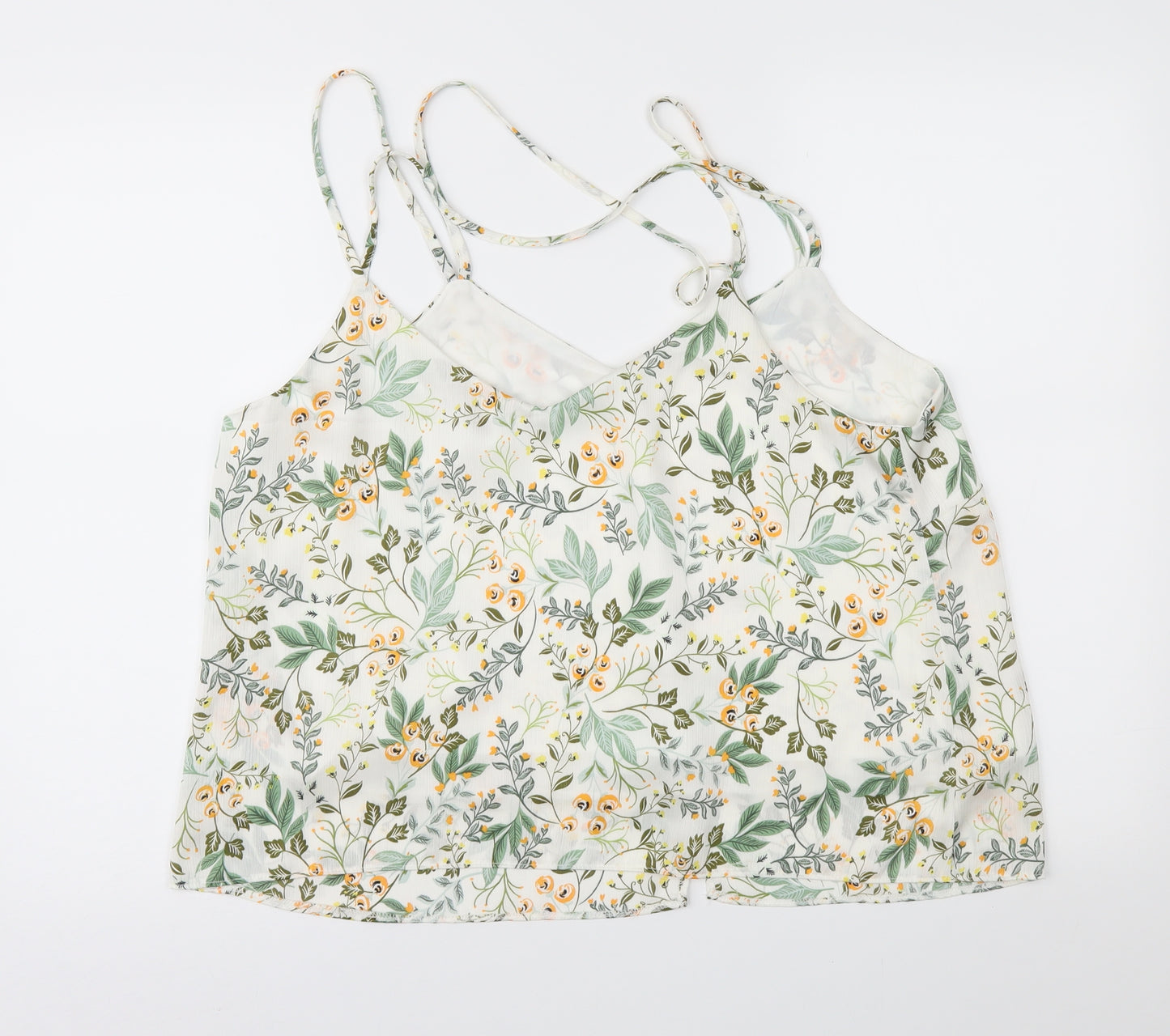 George Womens Ivory Floral  Basic Blouse Size 16