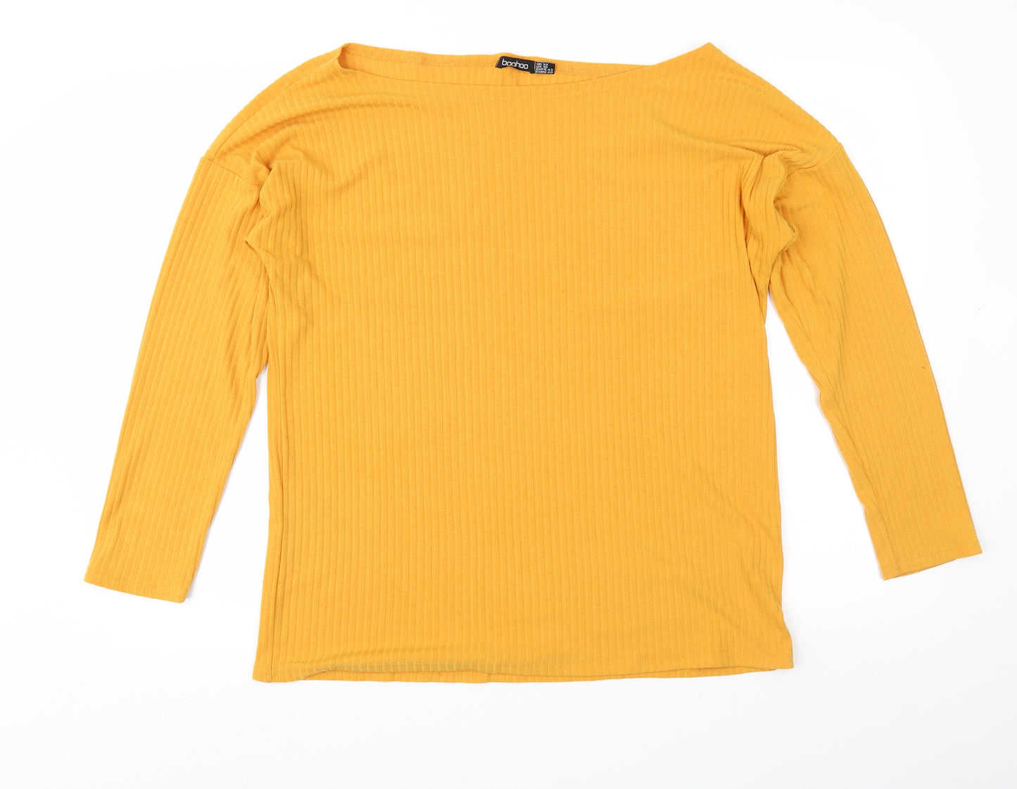 Boohoo Womens Yellow   Basic T-Shirt Size 14