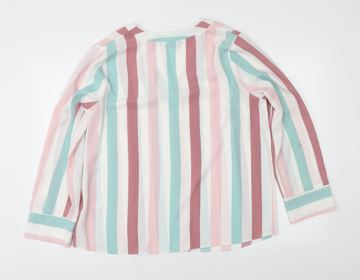 George Womens Ivory Striped  Basic Blouse Size 16