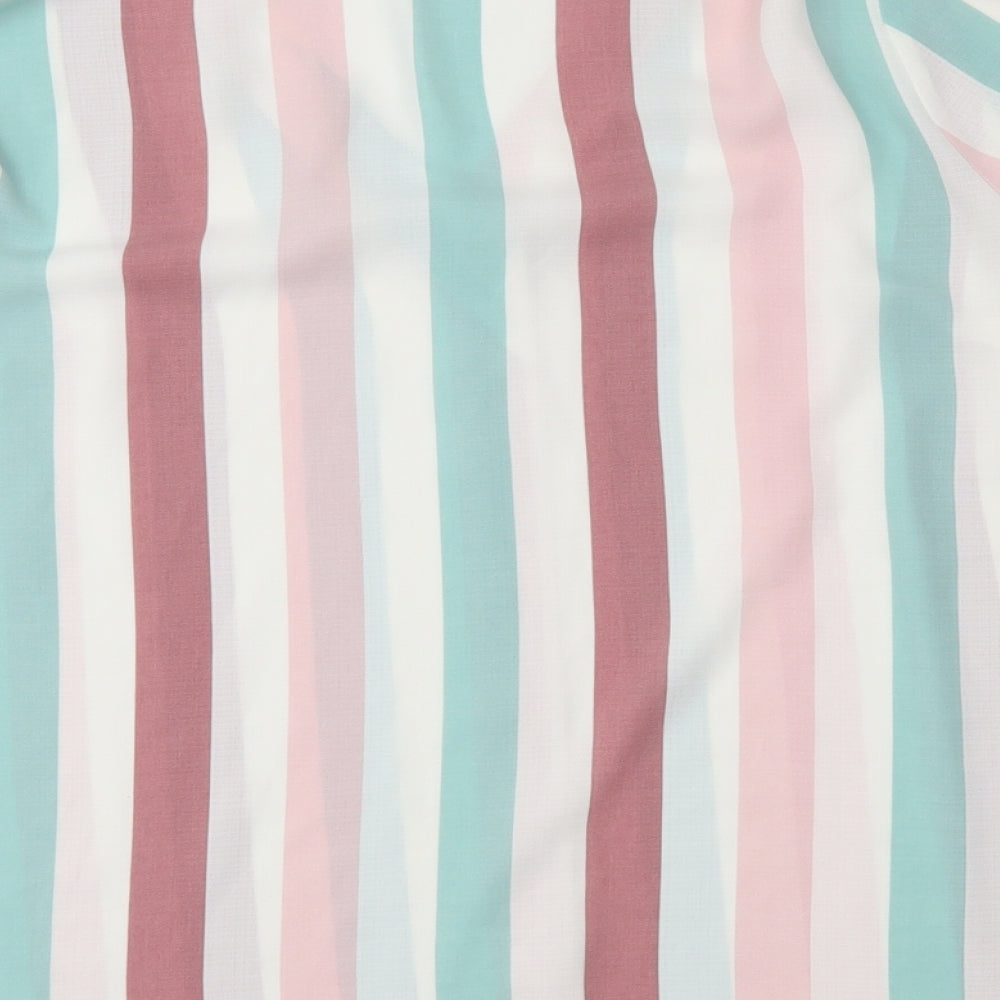 George Womens Ivory Striped  Basic Blouse Size 16