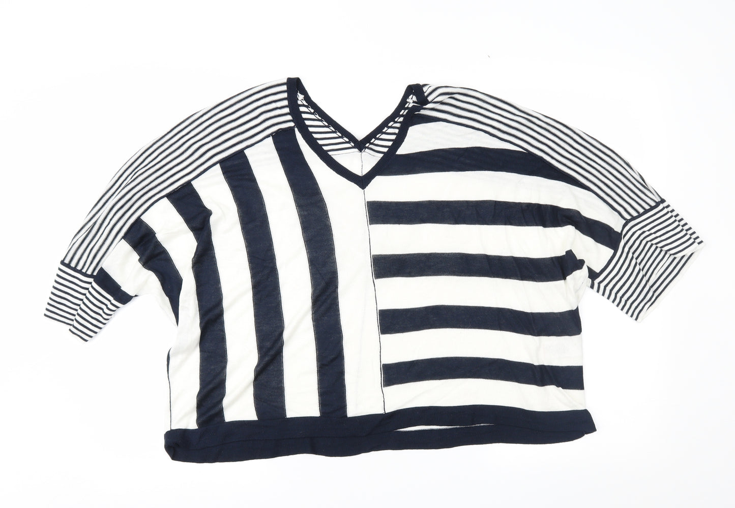 NEXT Womens Blue Striped  Pullover Jumper Size M
