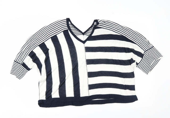 NEXT Womens Blue Striped  Pullover Jumper Size M