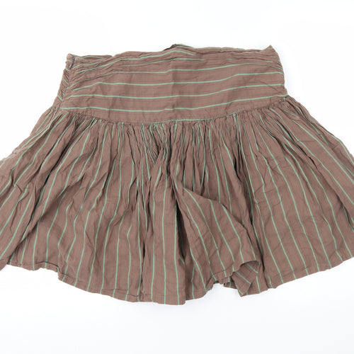 French Connection Womens Brown Striped  Flare Skirt Size 14