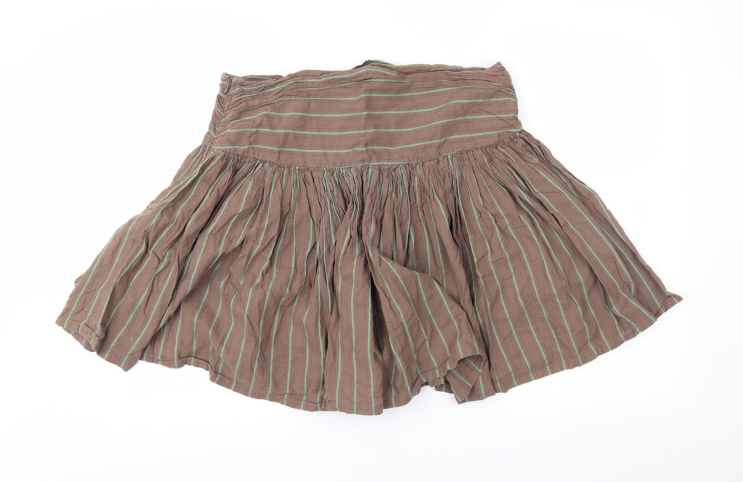 French Connection Womens Brown Striped  Flare Skirt Size 14