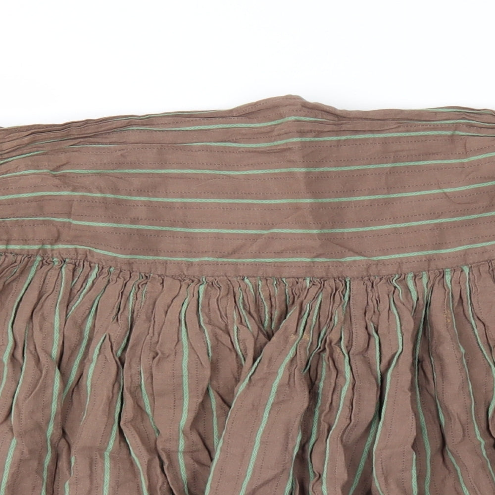 French Connection Womens Brown Striped  Flare Skirt Size 14