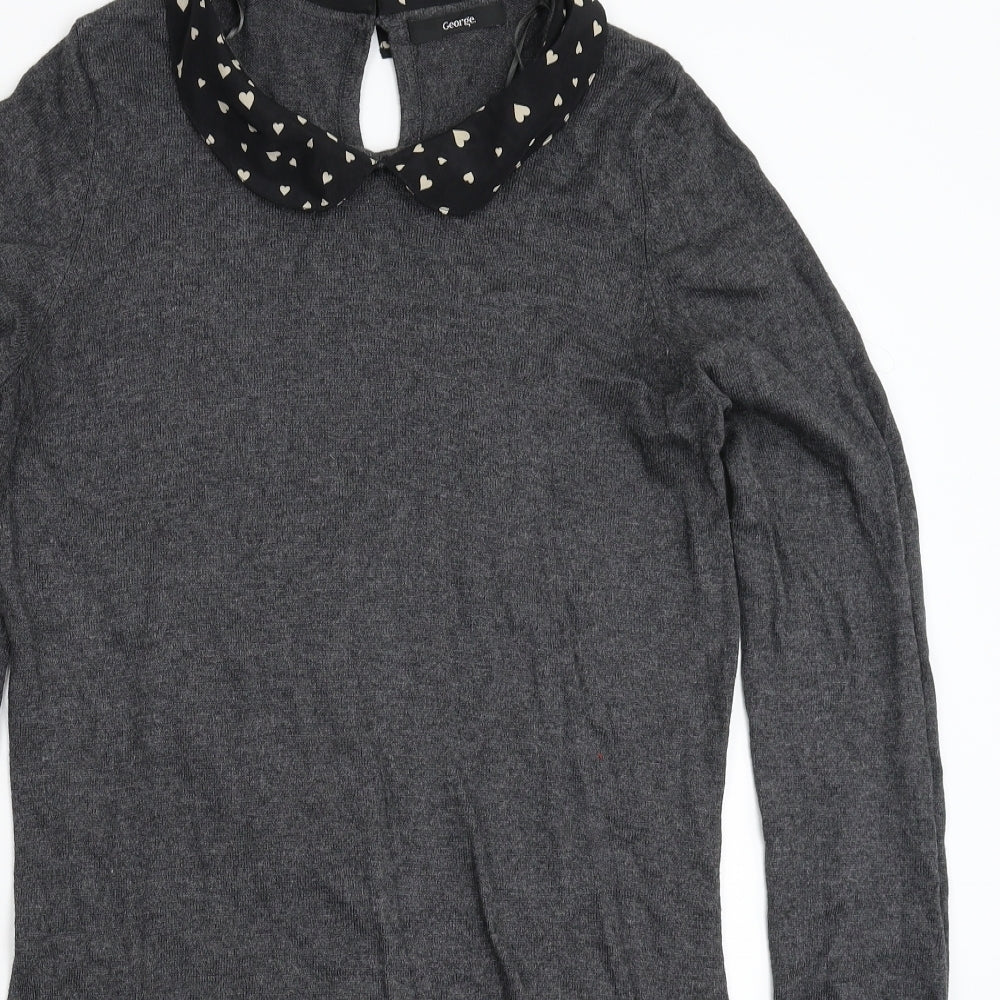 George Womens Grey  Knit Jumper Dress  Size 14