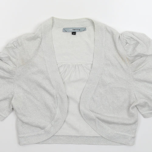 Red Herring Womens Silver  Knit Cardigan Jumper Size 12