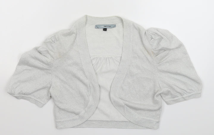 Red Herring Womens Silver Knit Cardigan Jumper Size 12