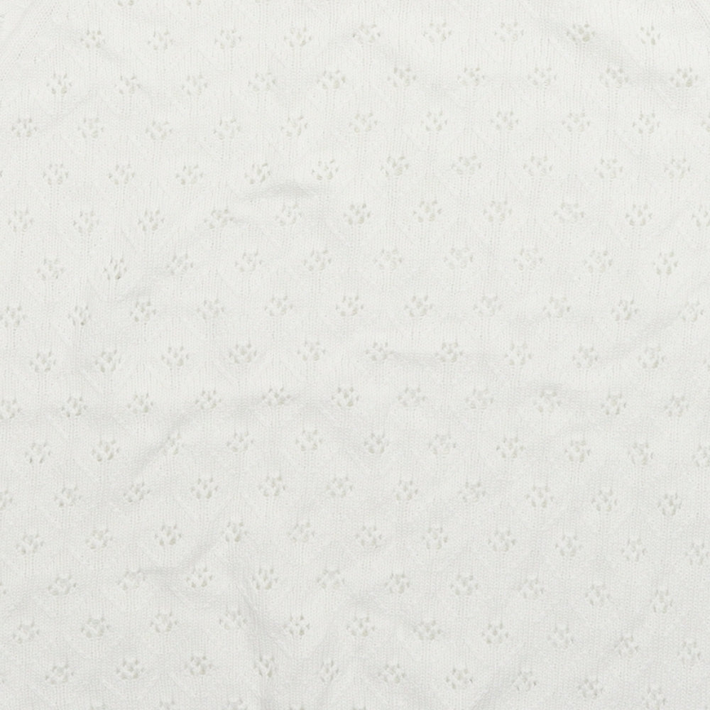 TU Womens White  Knit Pullover Jumper Size 12