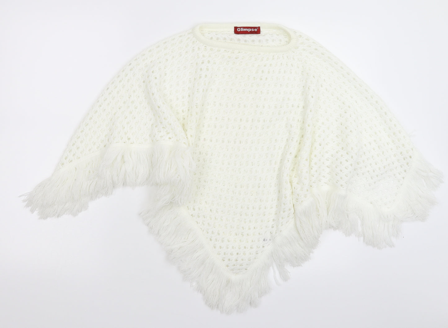 Glimpse Womens White  Knit Cape Jumper Size 10