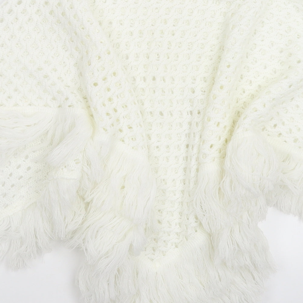 Glimpse Womens White  Knit Cape Jumper Size 10