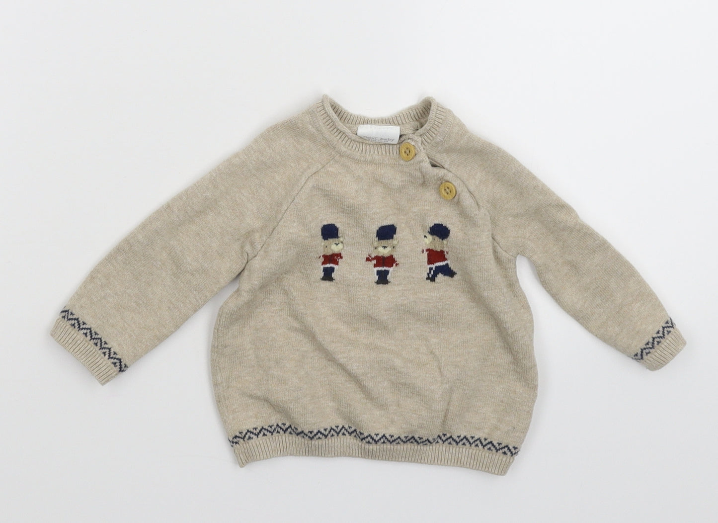 NEXT Boys Grey  Knit Pullover Jumper Size 3-6 Months