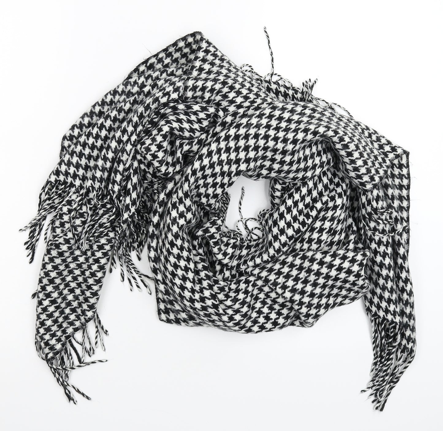 Preworn Womens Multicoloured Houndstooth Knit  Shawl/Wrap