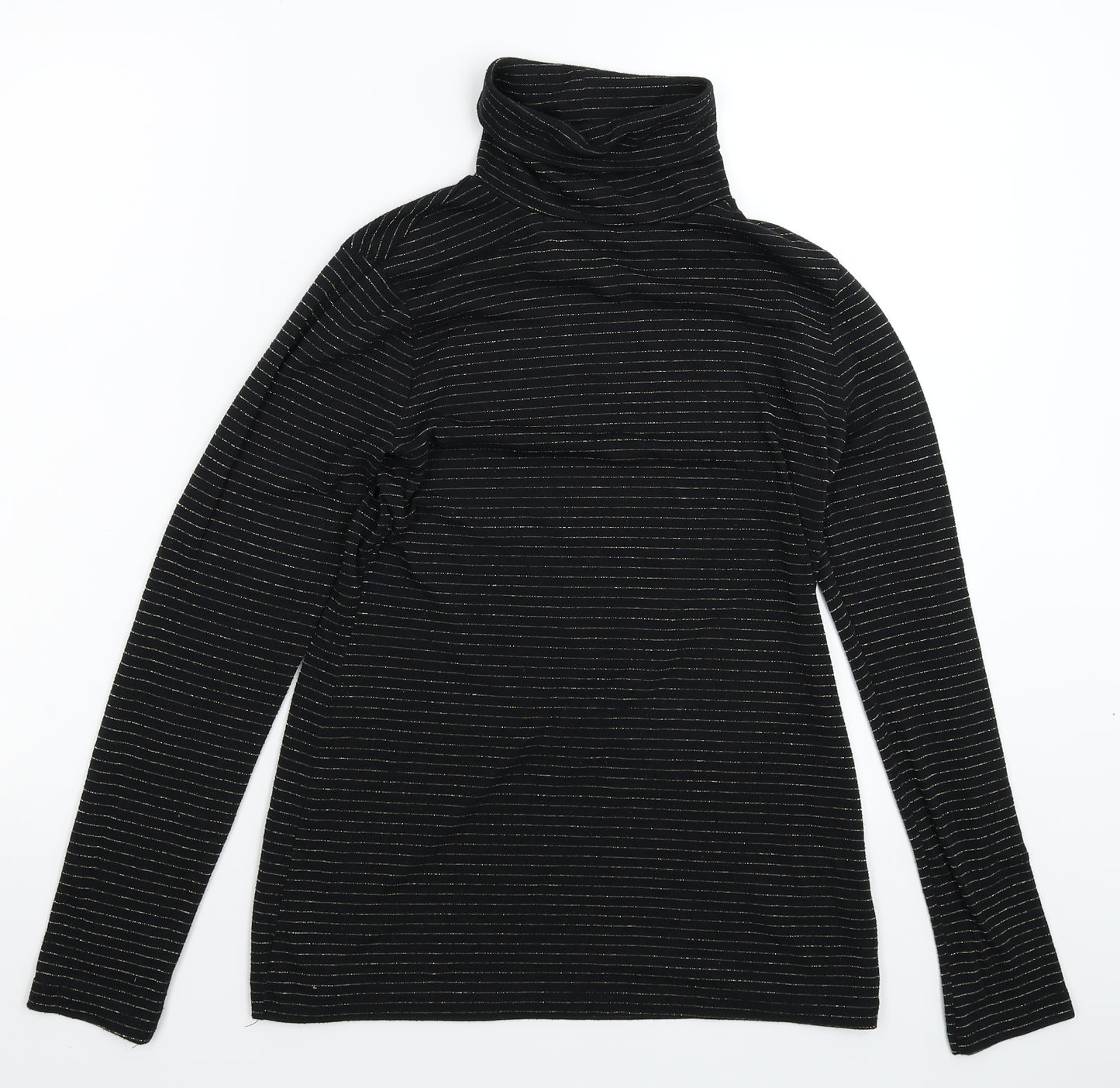 H&M Womens Black Striped  Basic T-Shirt Size M