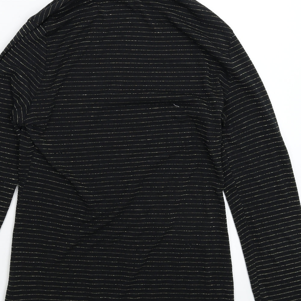 H&M Womens Black Striped  Basic T-Shirt Size M