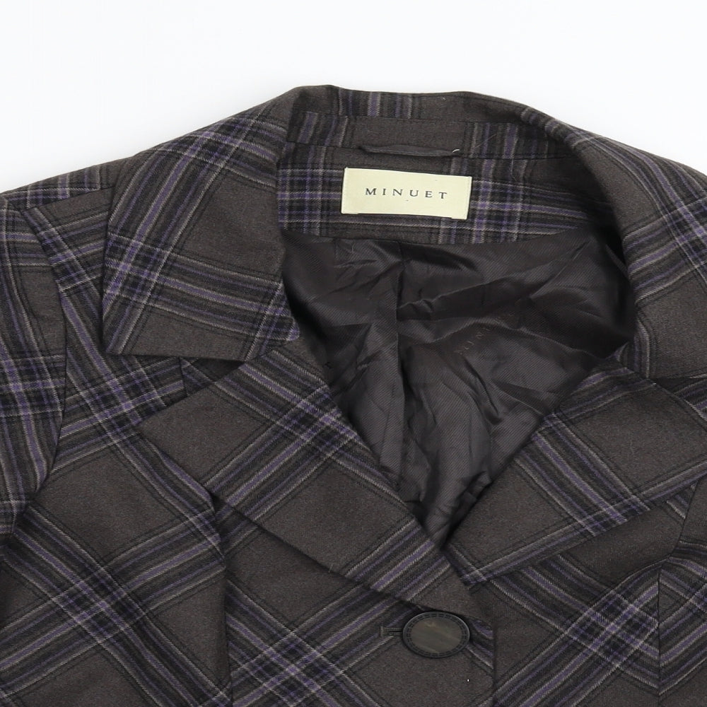 Minuet Womens Grey Check  Jacket Suit Jacket Size 14