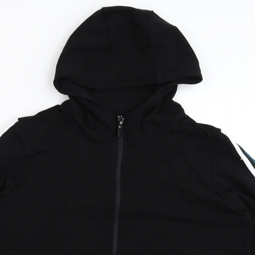 Matalan Womens Black Striped  Full Zip Hoodie Size L