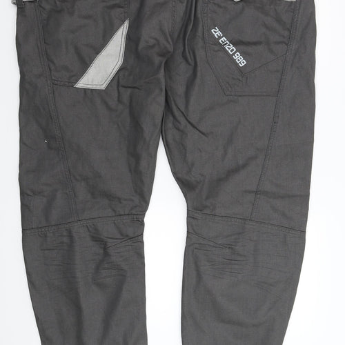 ZE ENZO Mens Grey  Denim Tapered Jeans Size 46 L31 in