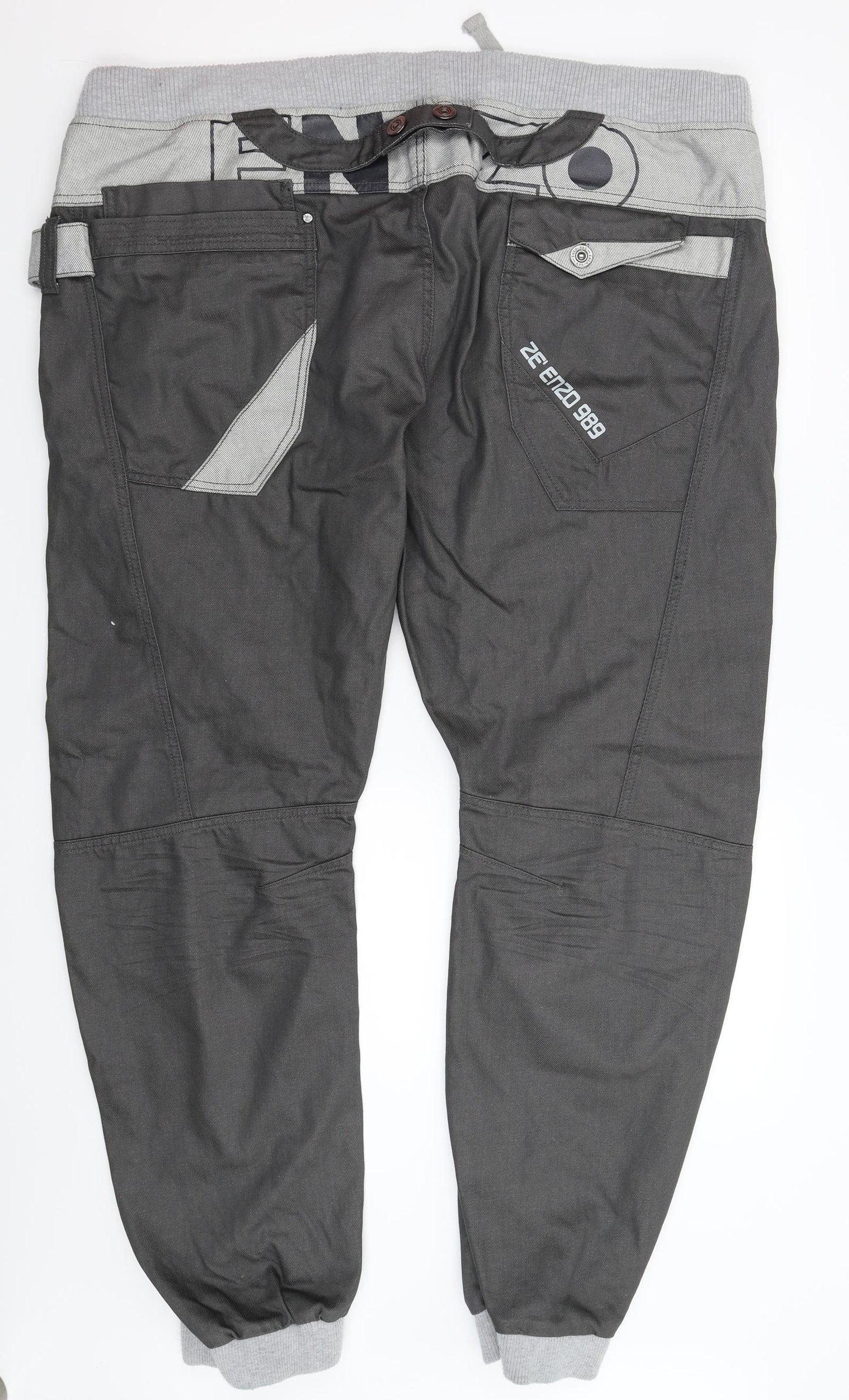 ZE ENZO Mens Grey  Denim Tapered Jeans Size 46 L31 in