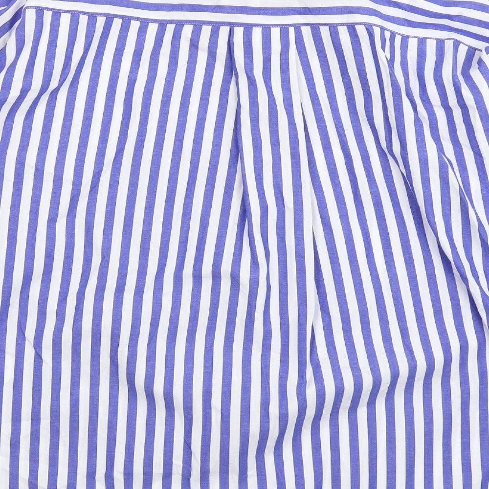 Zara Womens Blue Striped  Basic Button-Up Size S  - Oversized