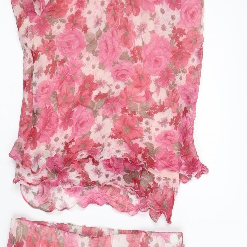 ALEX Womens Pink Floral  Skirt/ Skort Set Outfit/Set Size 12